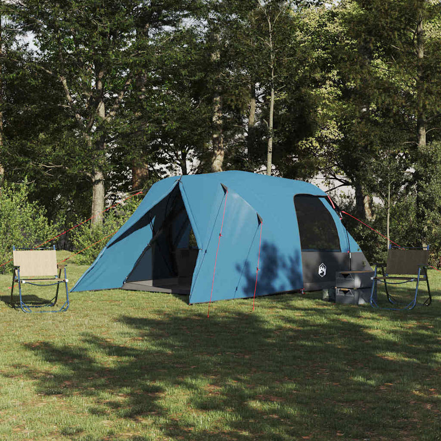 Koepeltent met dak met opslag Blauw 336 x 243 x 182 cm