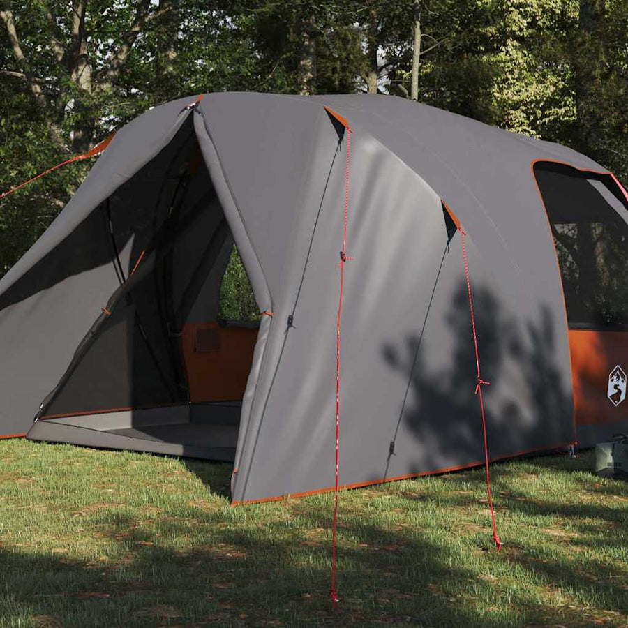 Koepeltent met dak Grijs en Oranje 398 x 304 x 193 cm