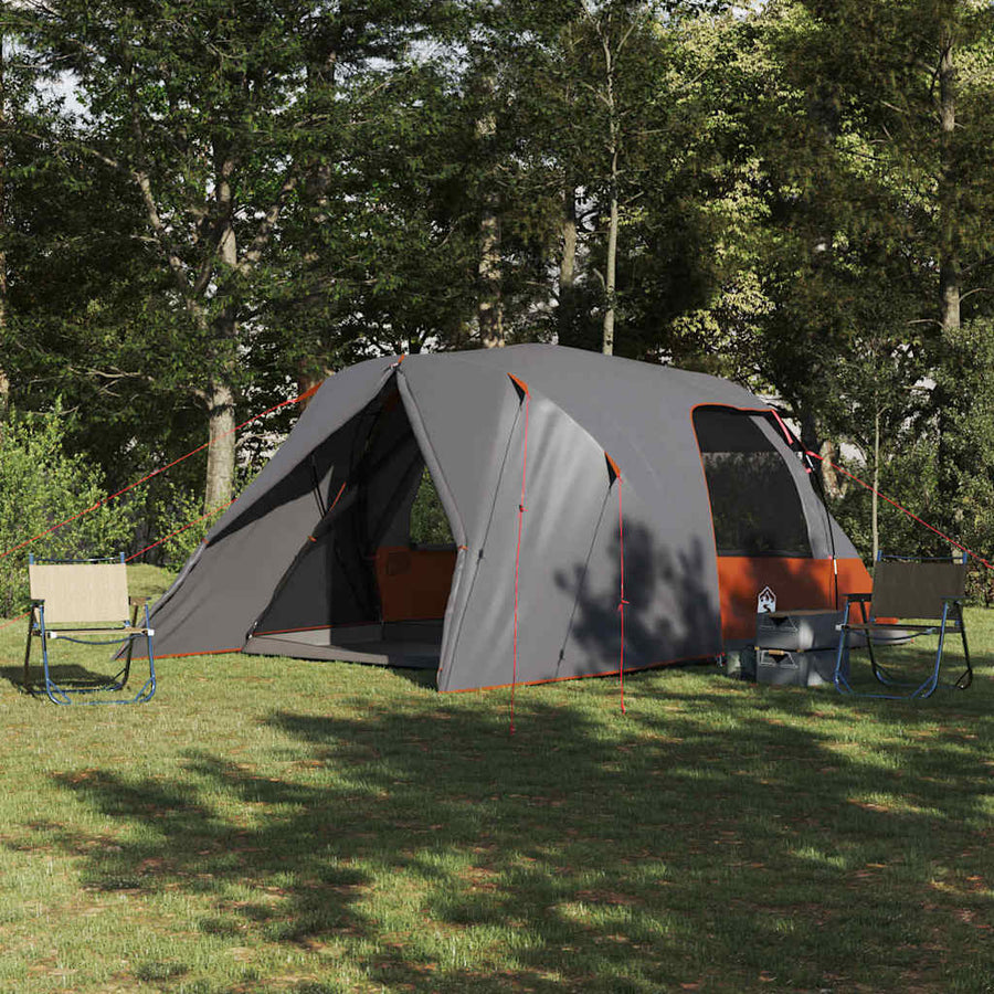 Koepeltent met dak Grijs en Oranje 398 x 304 x 193 cm