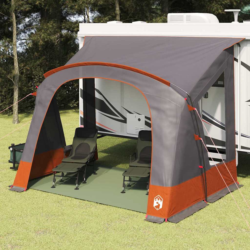 Caravan Tent met dak Grijs en Oranje 330 x 250 x 245 cm