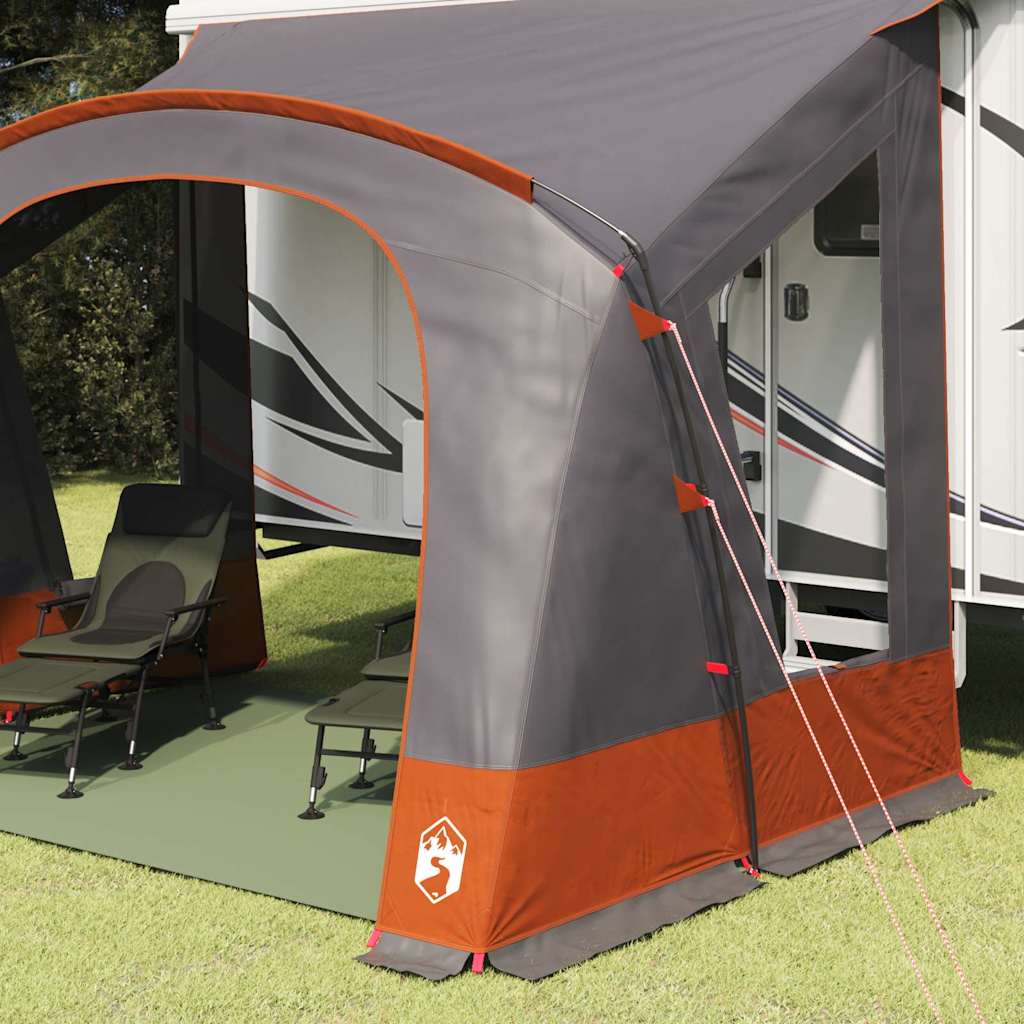 Caravan Tent met dak Grijs en Oranje 330 x 250 x 245 cm