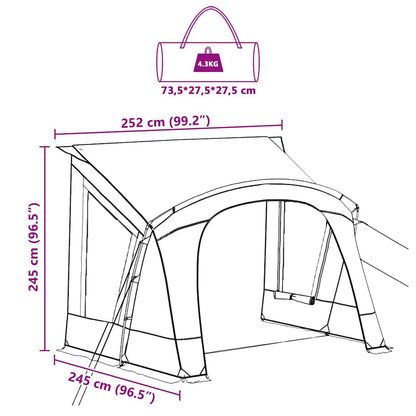 Caravan Tent met dak Grijs en Oranje 330 x 250 x 245 cm