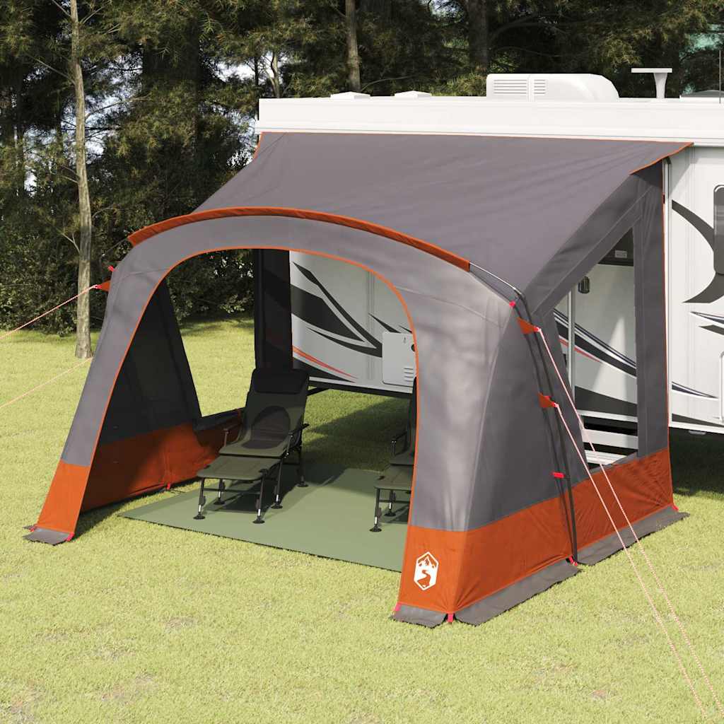 Caravan Tent met dak Grijs en Oranje 400 x 270 x 245 cm