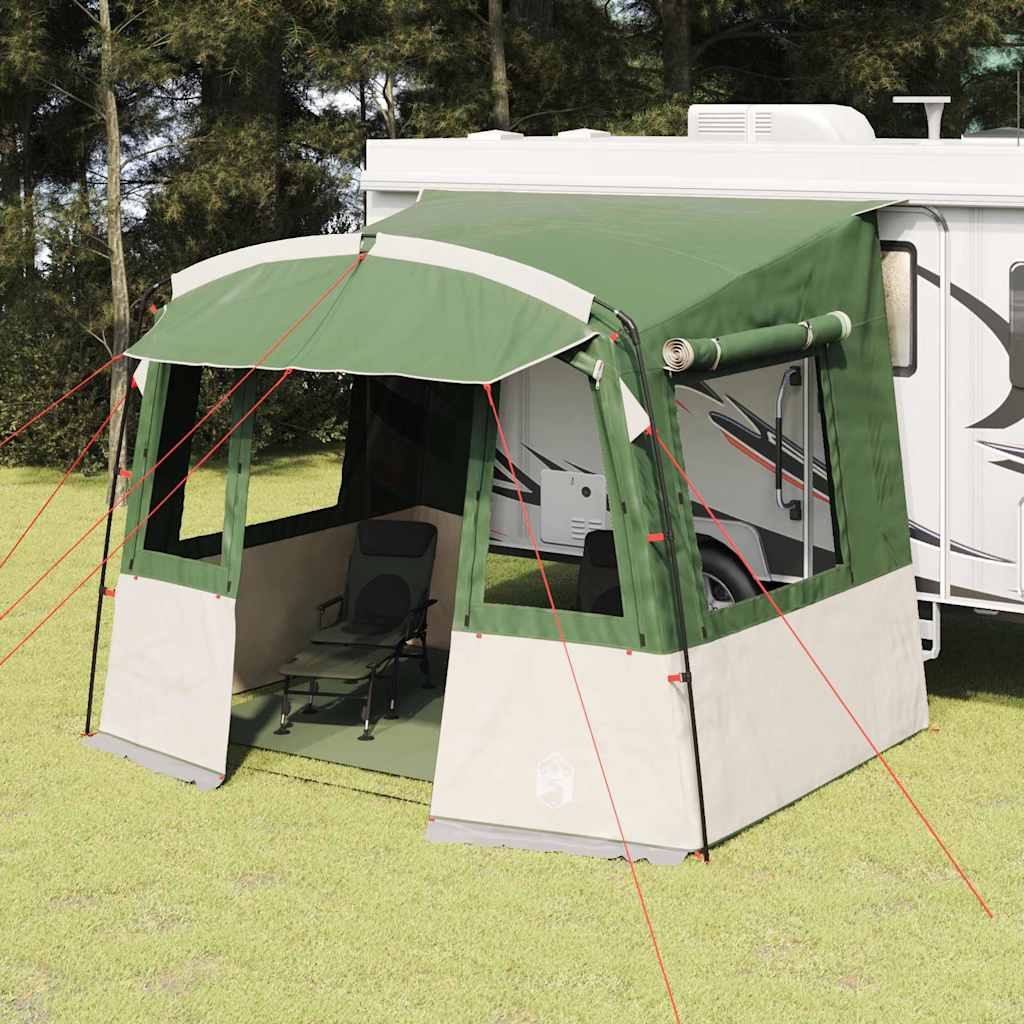 Achterkleptent voor Caravan met dak Groen 352 x 250 x 245 cm