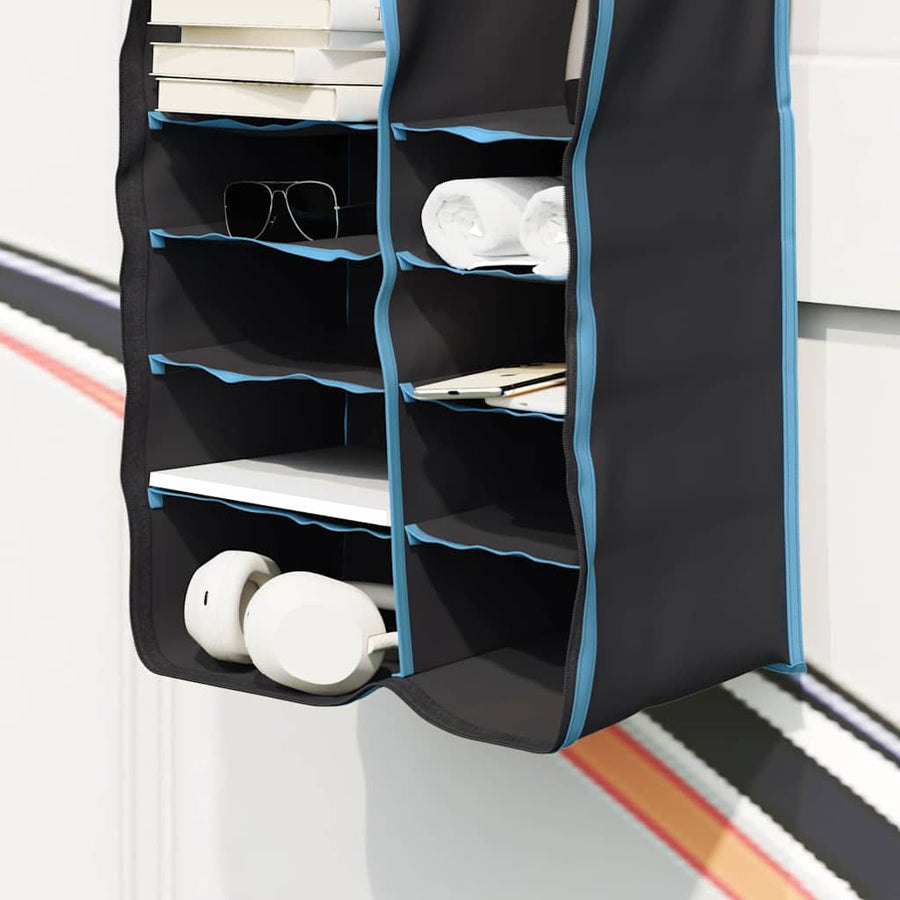 Hangende Tent Organizer 10 Vakken Zwart 40,5 x 25 x 80 cm