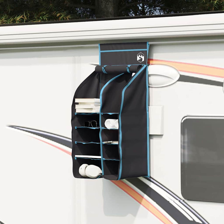 Hangende Tent Organizer 10 Vakken Zwart 40,5 x 25 x 80 cm