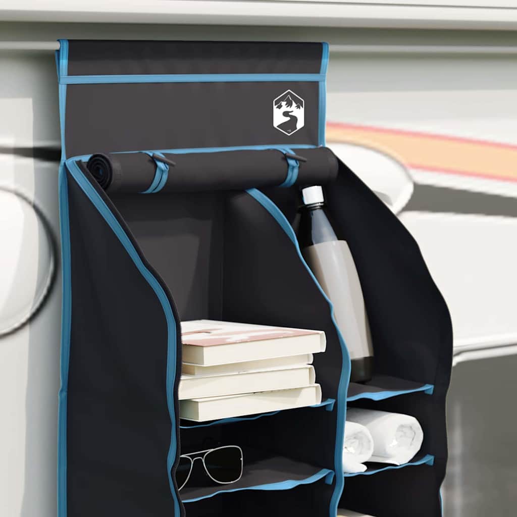 Hangende Tent Organizer 10 Vakken Zwart 40,5 x 25 x 80 cm
