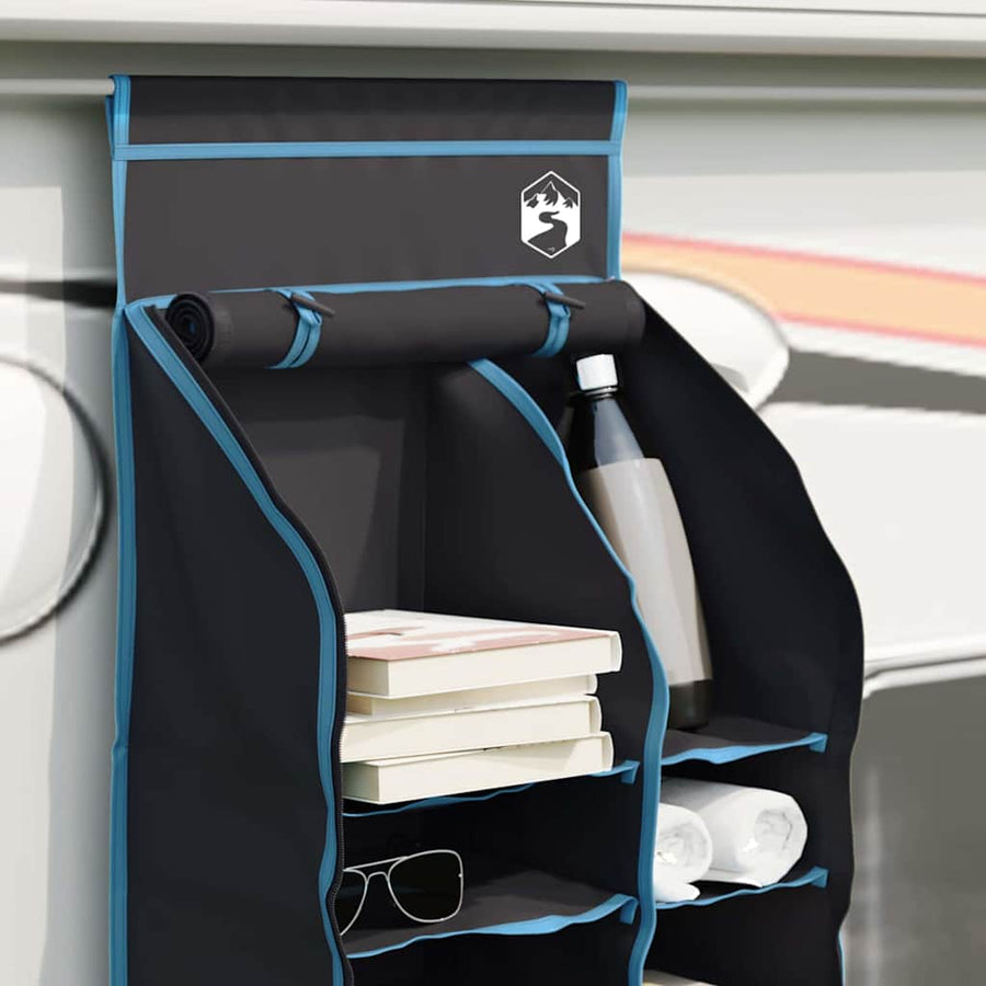 Hangende Tent Organizer 10 Vakken Zwart 40,5 x 25 x 80 cm