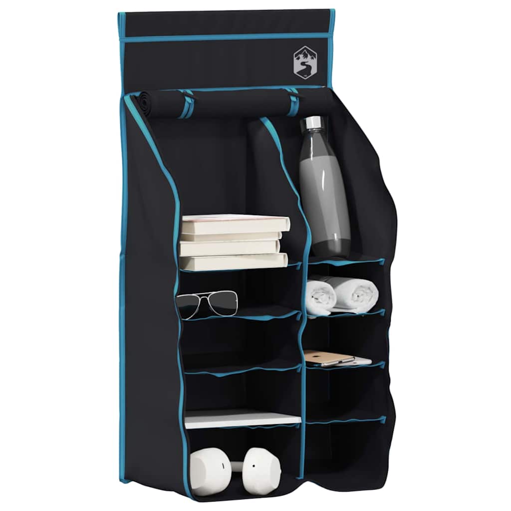 Hangende Tent Organizer 10 Vakken Zwart 40,5 x 25 x 80 cm