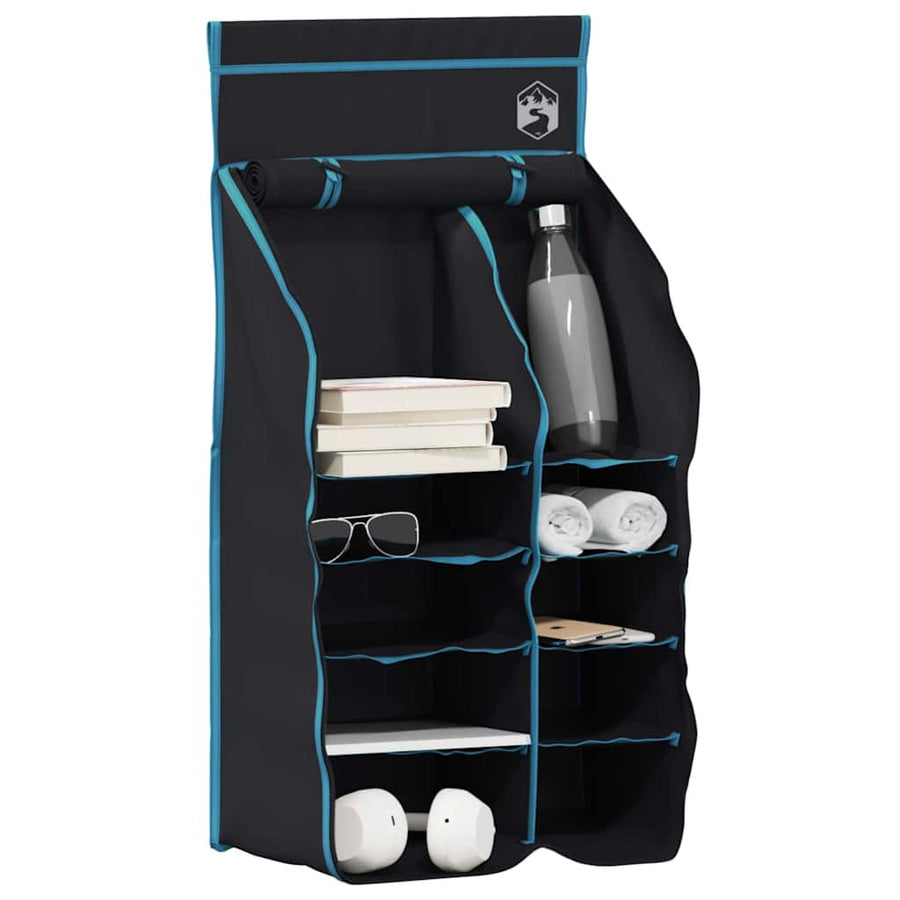 Hangende Tent Organizer 10 Vakken Zwart 40,5 x 25 x 80 cm