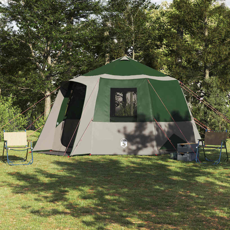 Huisje Tent met dak met opslag Groen en Wit 405 x 405 x 273 cm