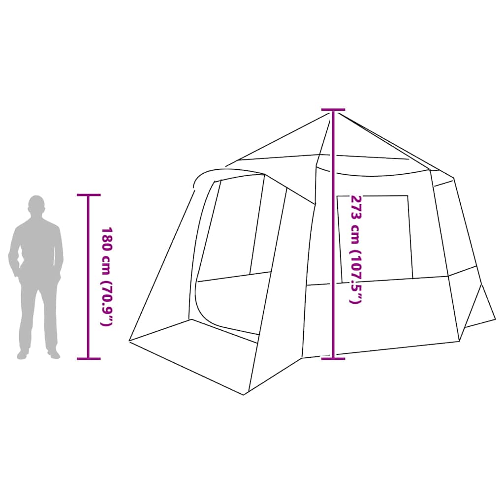 Huisje Tent met dak met opslag Groen en Wit 405 x 405 x 273 cm
