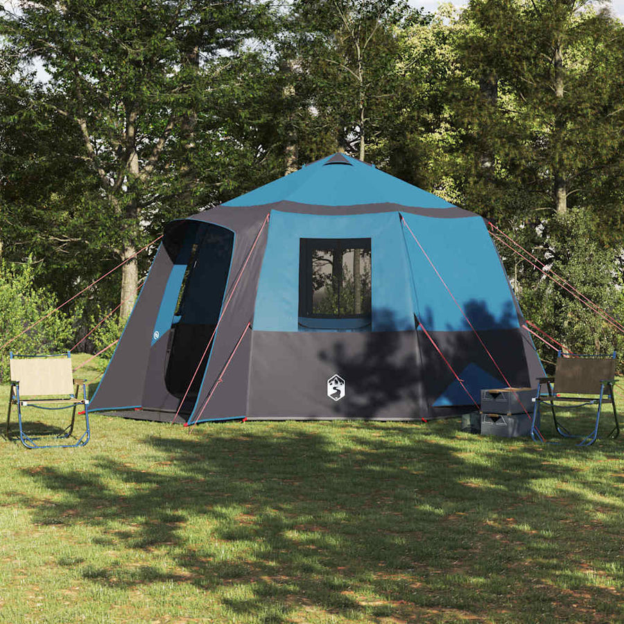 Huisje Tent met dak Blauw en Grijs 405 x 405 x 273 cm