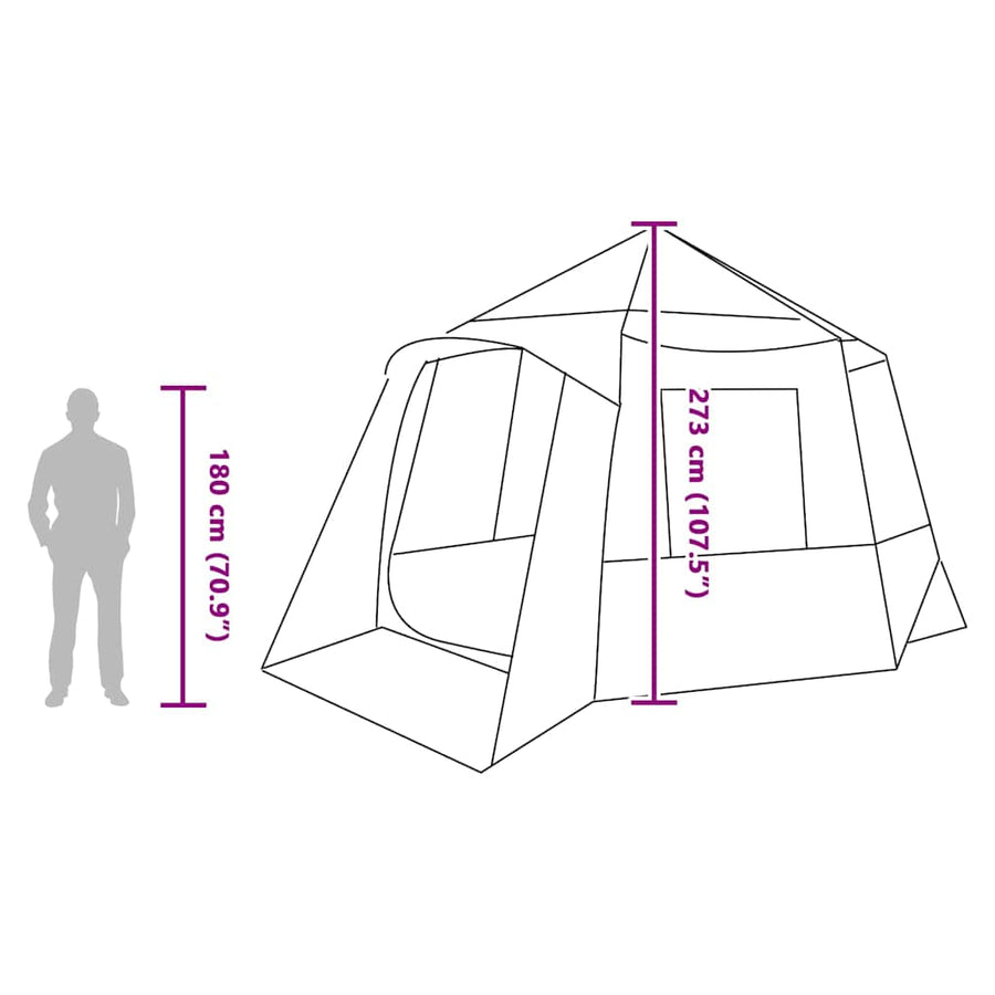 Huisje Tent met dak Blauw en Grijs 405 x 405 x 273 cm