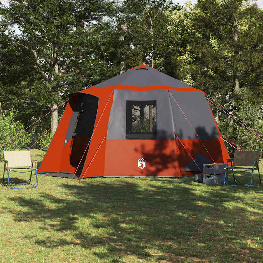 Huisje Tent met dak Grijs en Oranje 405 x 405 x 273 cm