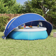 Zwembadkoepel 405x405x192 cm blauw polyester