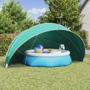 Zwembadkoepel groen 592x590x275 cm polyester
