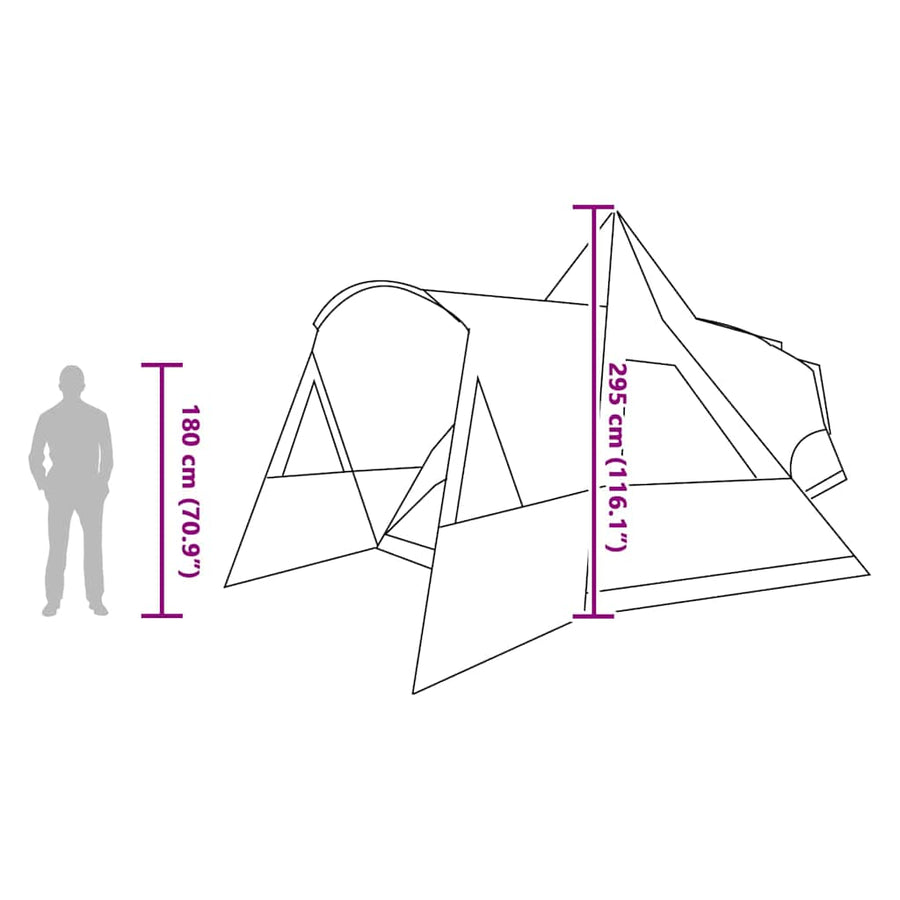 Teepee Tent met dak Grijs en Oranje 720 x 465 x 295 cm
