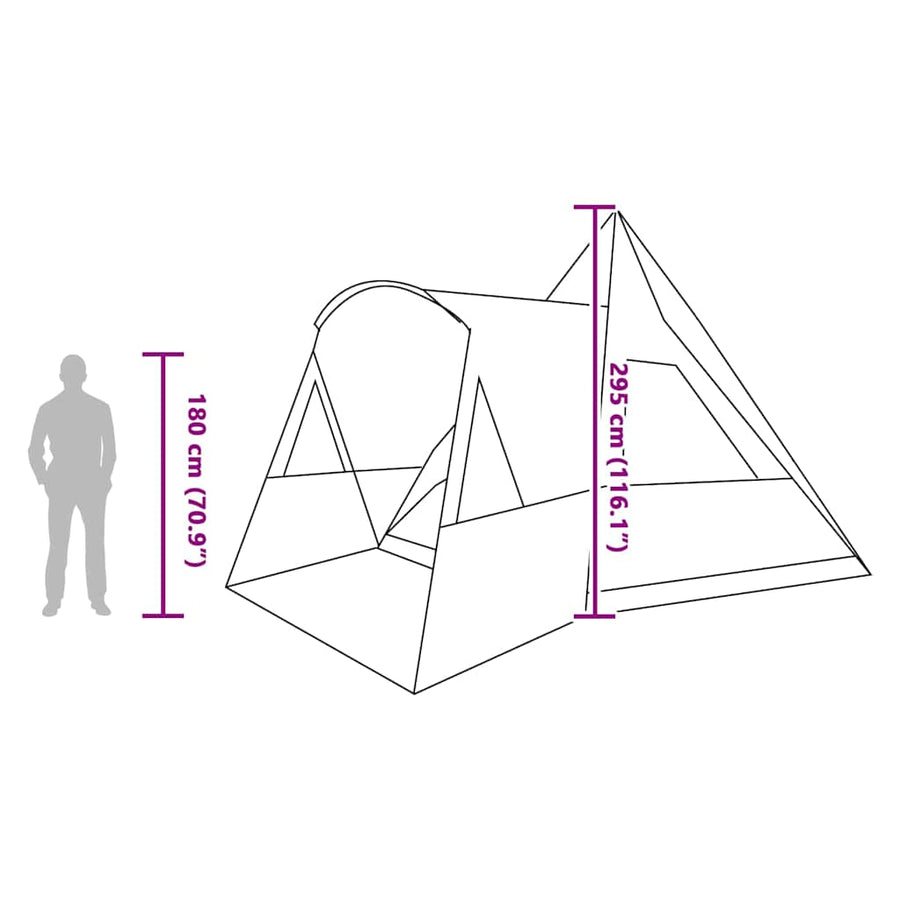 Teepee Tent met dak met opslag Groen 545 x 450 x 295 cm