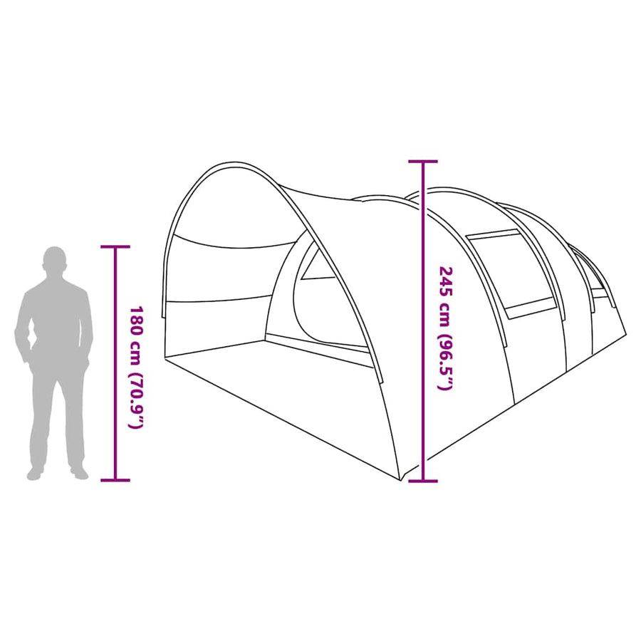 Tunneltent met dak met opslag Groen 710 x 460 x 245 cm