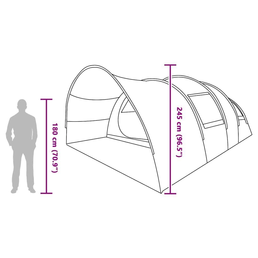Tunneltent met dak Grijs en Oranje 710 x 460 x 245 cm