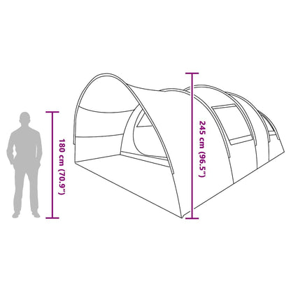 Tunneltent met dak Grijs en Oranje 710 x 460 x 245 cm