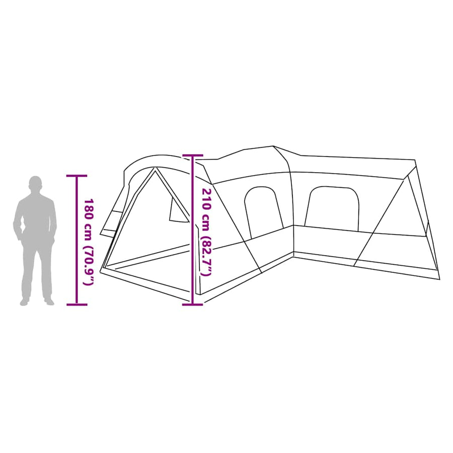 Tent Groen 680 x 510 x 210 cm 185T Polyester met PU Coating