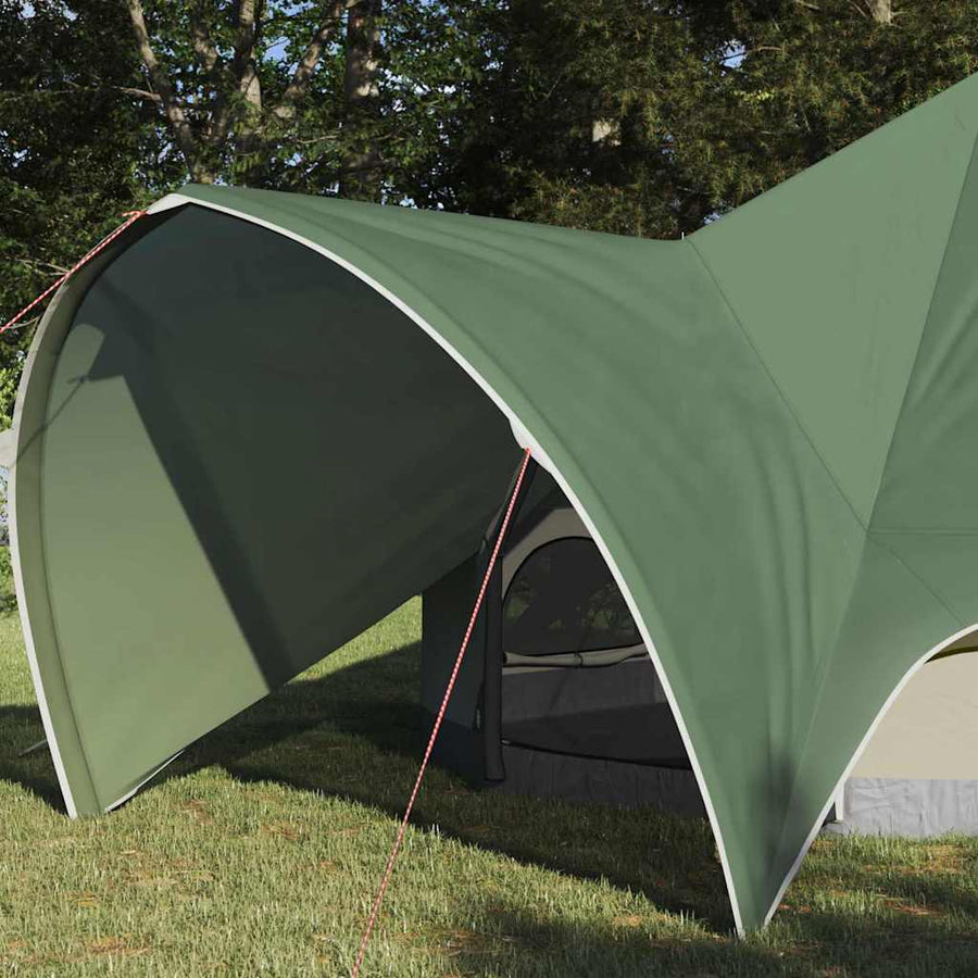 Teepee Tent met dak Groen en Grijs 600 x 600 x 347 cm