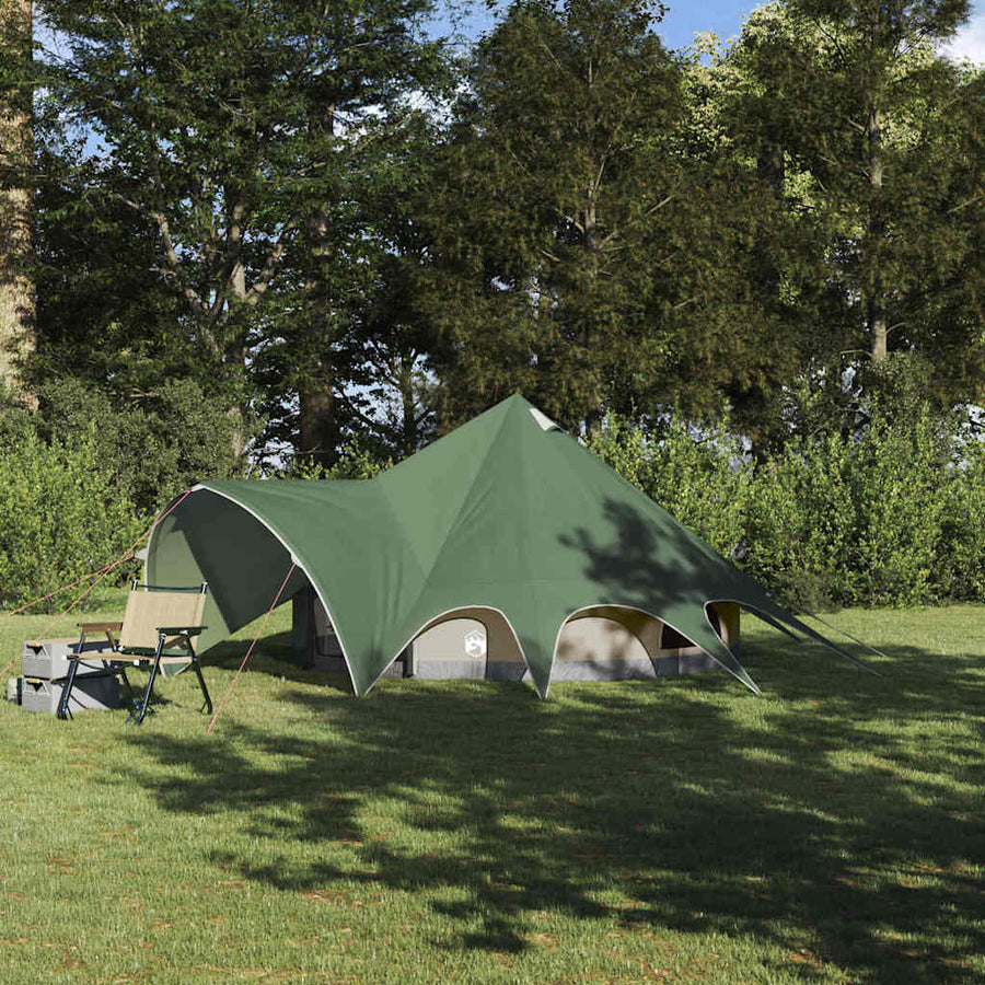 Teepee Tent met dak Groen en Grijs 600 x 600 x 347 cm