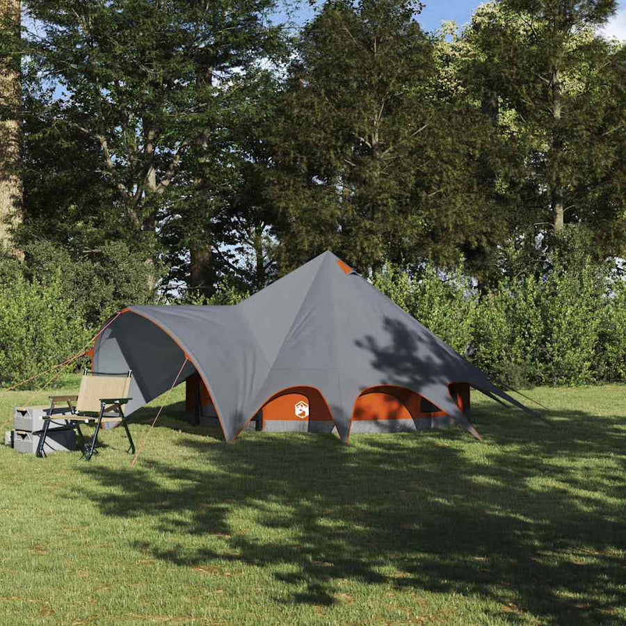 Teepee Tent met dak Grijs en Oranje 600 x 600 x 347 cm