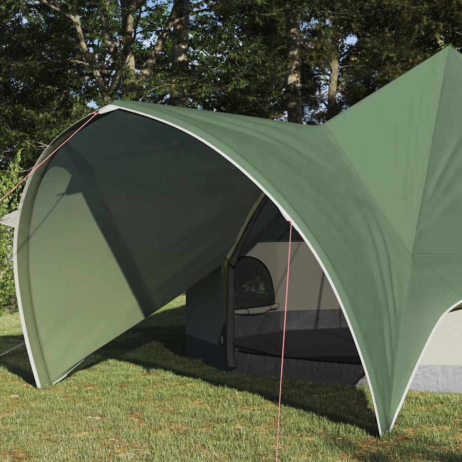 Teepee Tent met dak Groen en Grijs 600 x 600 x 347 cm