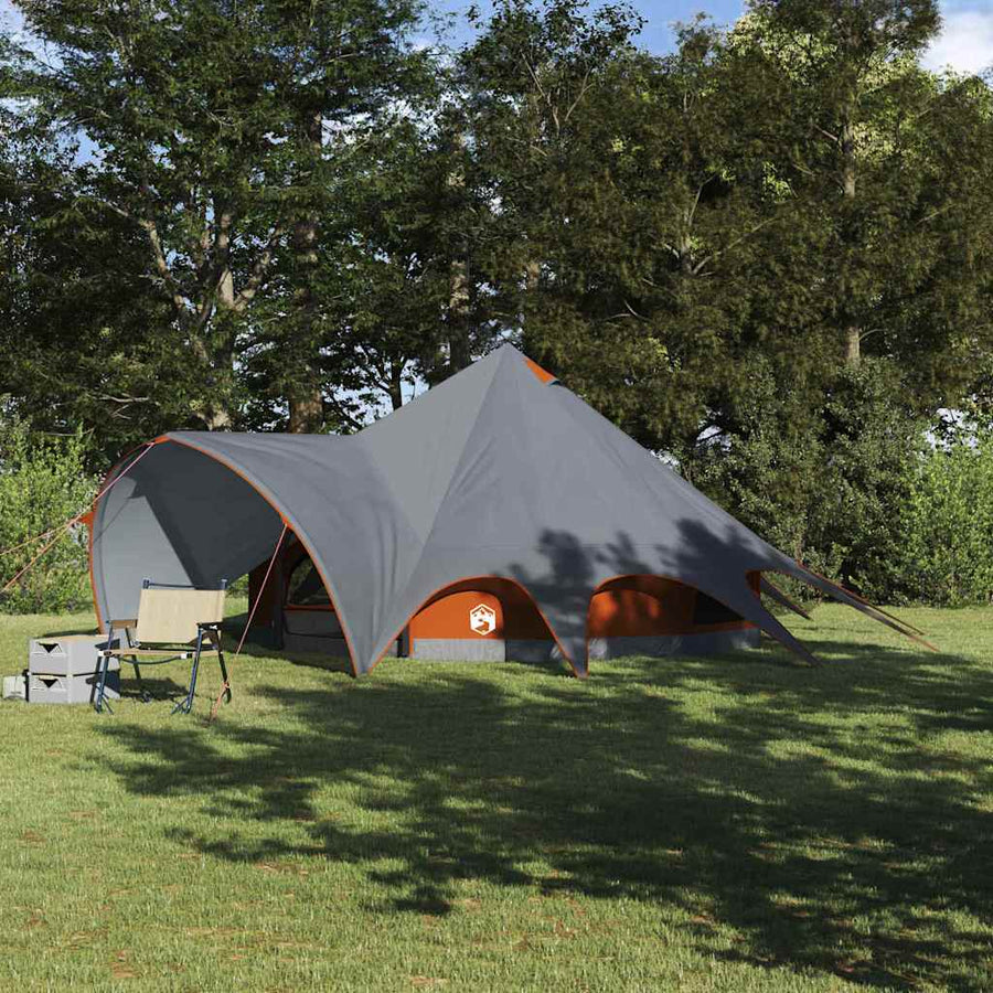 Teepee Tent met dak Grijs en Oranje 600 x 600 x 347 cm