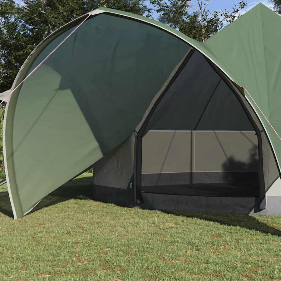 Teepee Tent met dak Groen en Grijs 600 x 600 x 347 cm