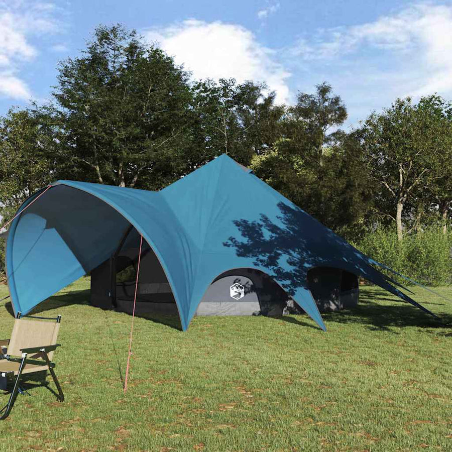 Teepee Tent met dak Blauw en Grijs 600 x 600 x 347 cm