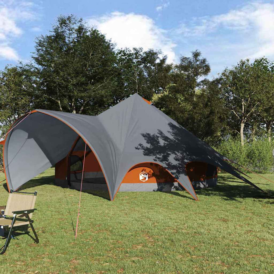 Teepee Tent met dak Grijs en Oranje 600 x 600 x 347 cm