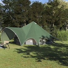 Teepee Tent met dak Groen en Grijs 600 x 600 x 347 cm