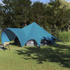 Teepee Tent 9-Person with Roof Blue and Grey 600 x 600 x 347 cm