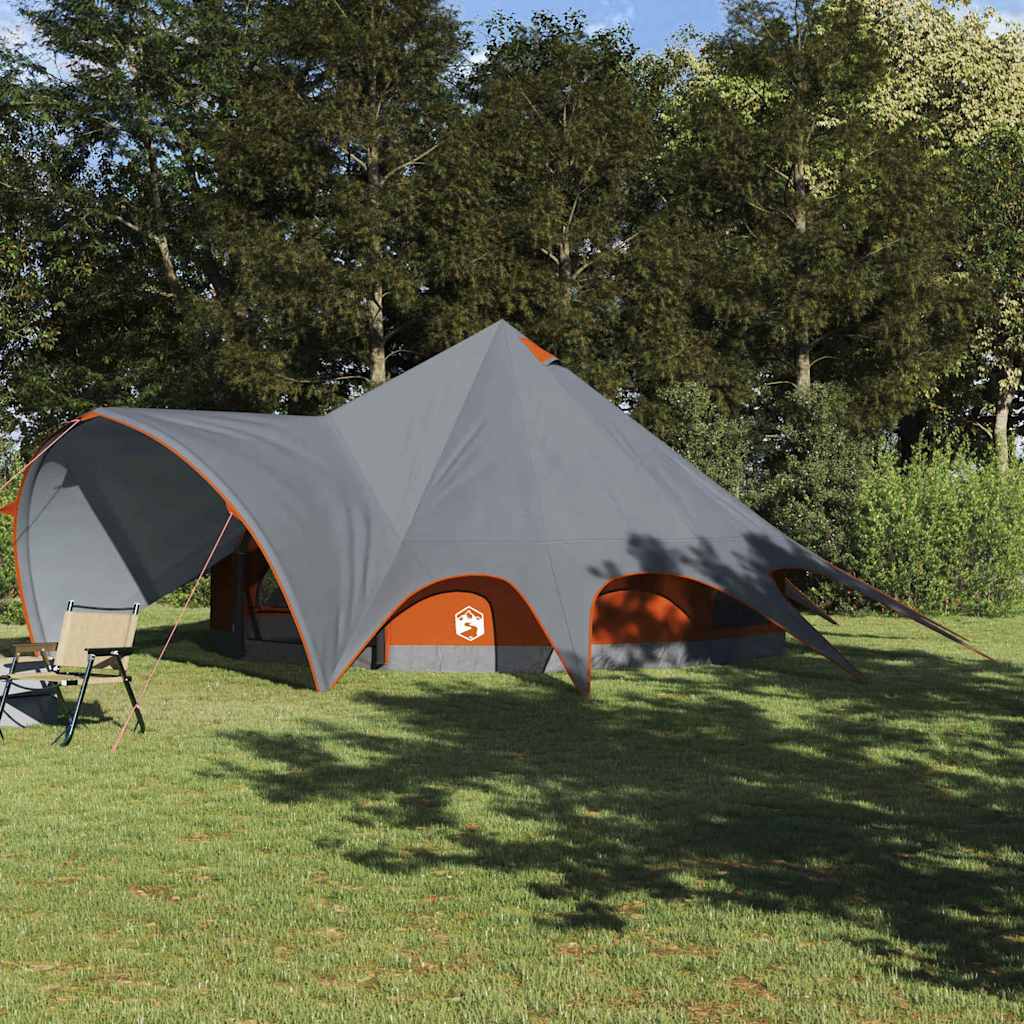 Teepee Tent met dak Grijs en Oranje 600 x 600 x 347 cm