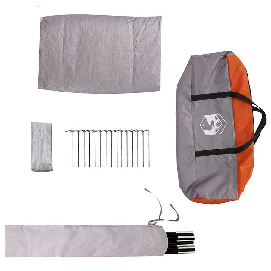 Koepeltent met dak Grijs en Oranje 505 x 450 x 248 cm