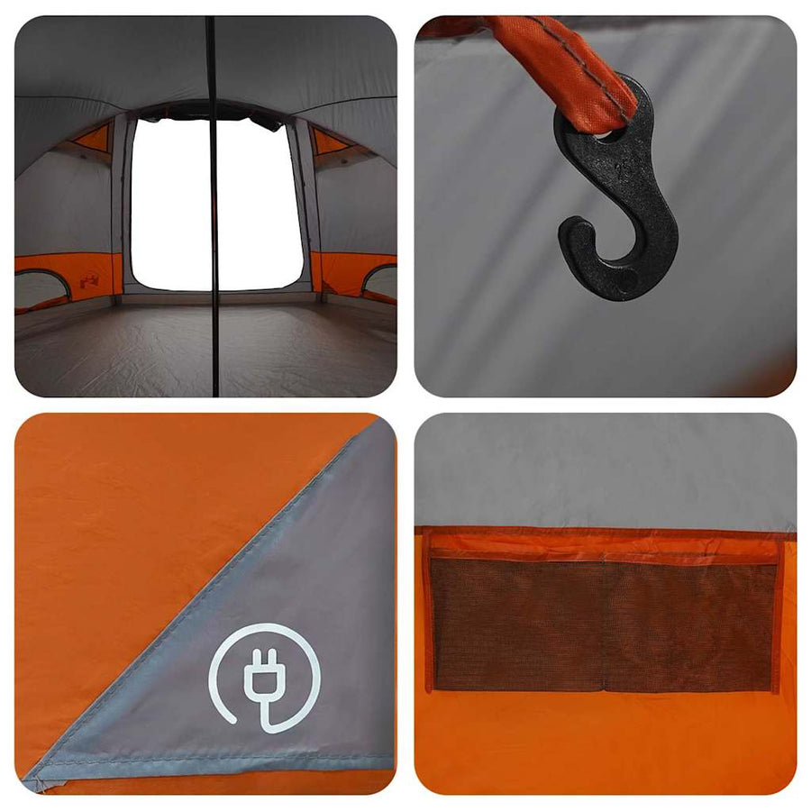 Koepeltent met dak Grijs en Oranje 505 x 450 x 248 cm