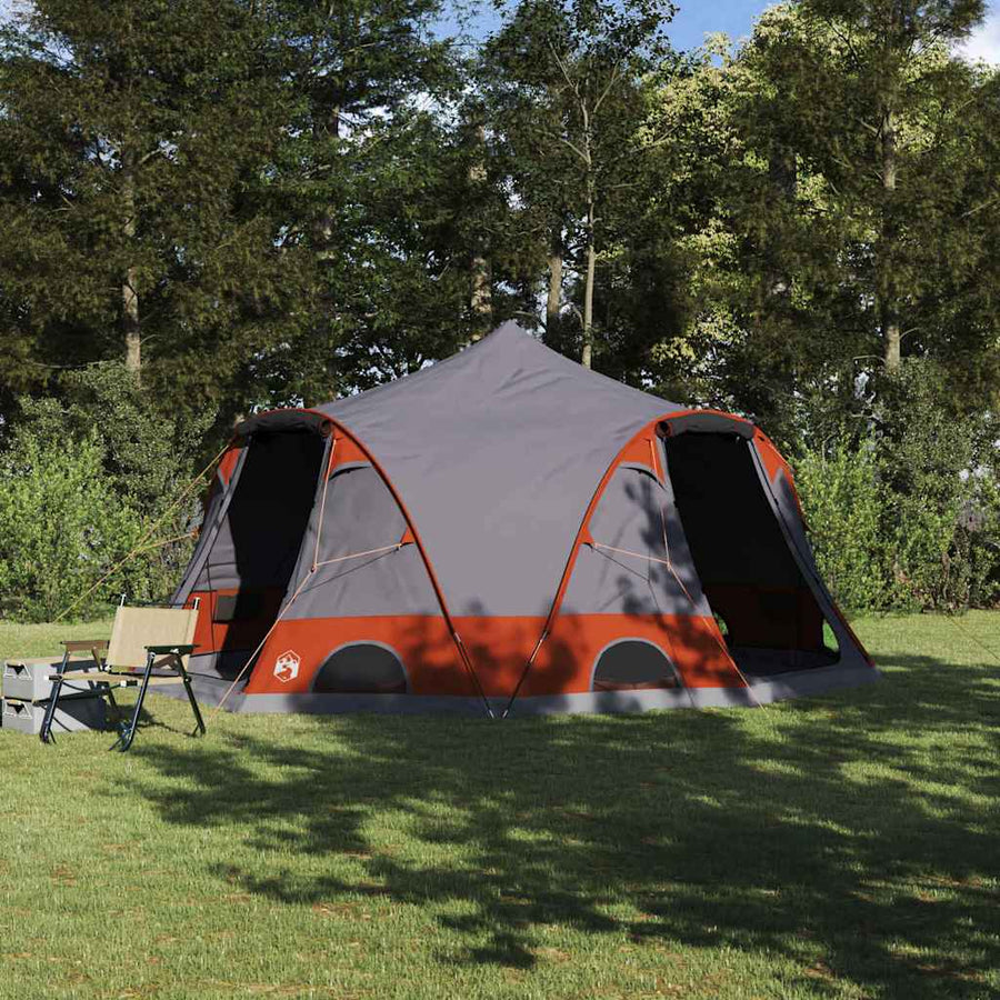Koepeltent met dak Grijs en Oranje 505 x 450 x 248 cm