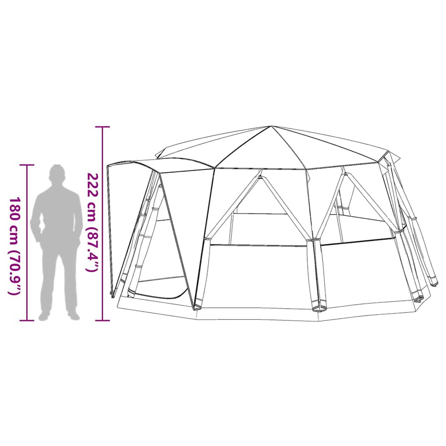 Huisje Tent met dak met opslag Groen 425 x 396 x 222 cm