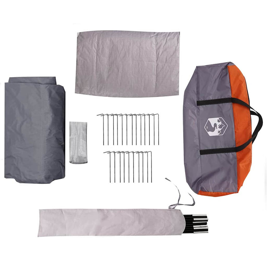Huisje Tent met dak Grijs en Oranje 425 x 396 x 222 cm