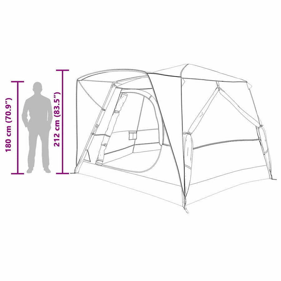 Huisje Tent met dak Grijs en Oranje 400 x 350 x 212 cm