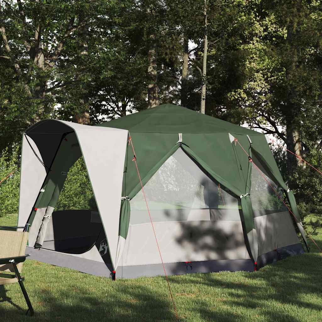 Huisje Tent met dak met opslag Groen en Wit 333 x 317 x 194 cm
