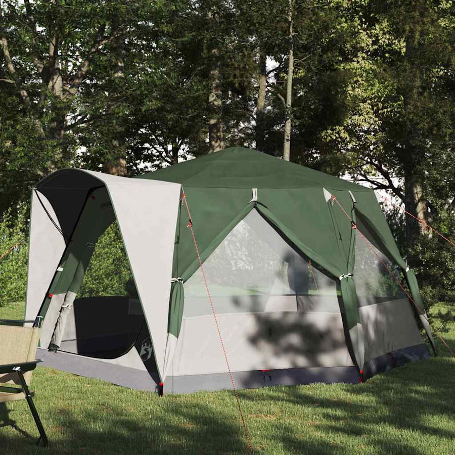 Huisje Tent met dak met opslag Groen en Wit 333 x 317 x 194 cm