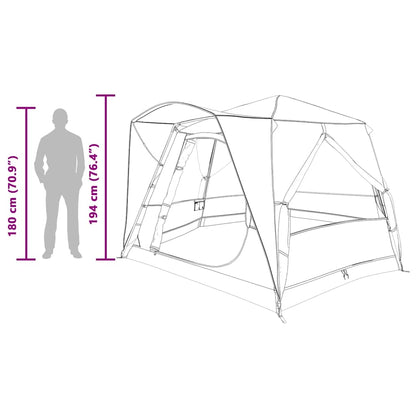 Huisje Tent met dak Grijs en Oranje 333 x 317 x 194 cm