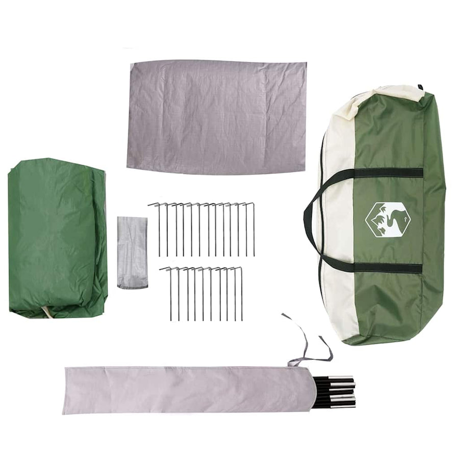 Huisje Tent met dak met opslag Groen en Wit 320 x 320 x 203 cm