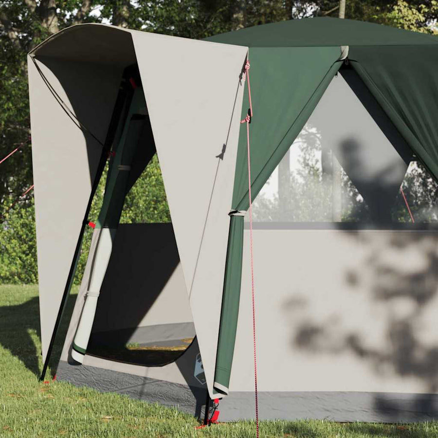 Huisje Tent met dak met opslag Groen en Wit 320 x 320 x 203 cm