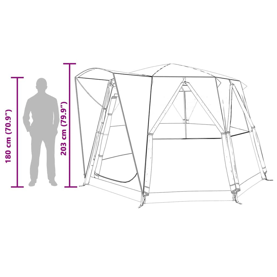 Huisje Tent met dak Grijs en Oranje 320 x 320 x 203 cm